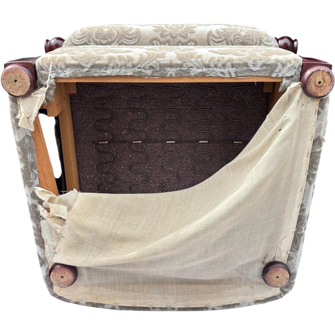 カリモク 金華山 花柄ベロアソファ 1人掛けソファ