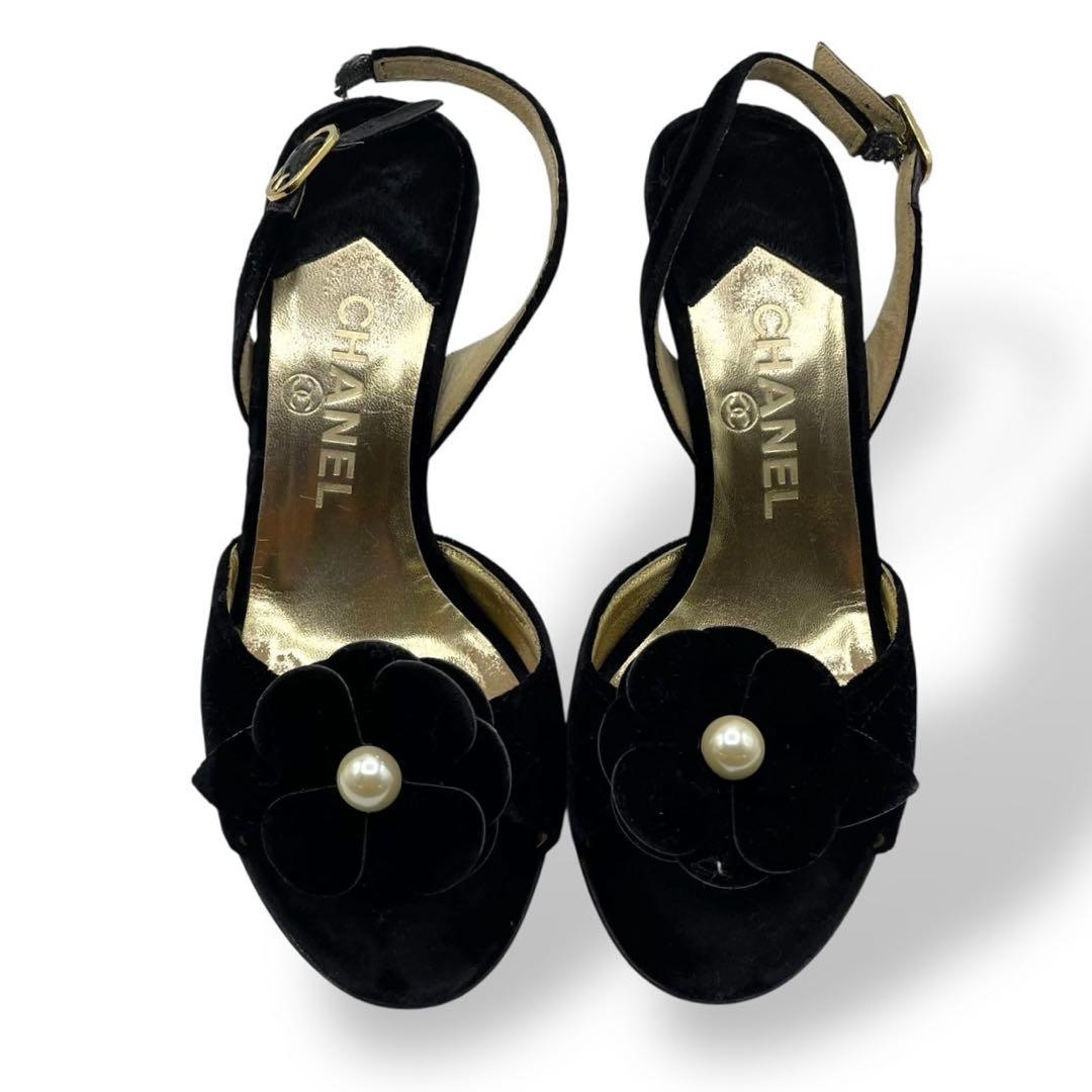 靴 Vintage Chanel Camellia Sandals 36