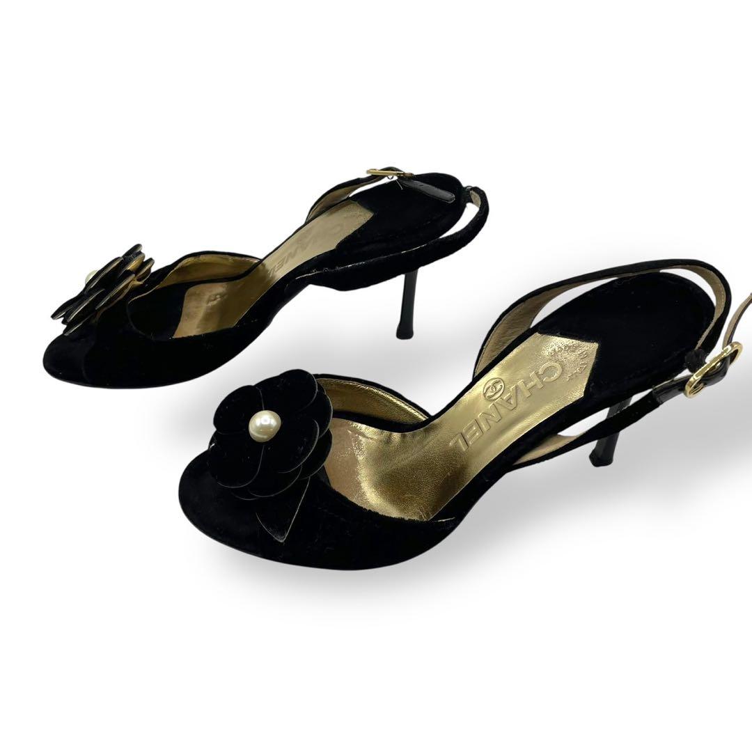 靴 Vintage Chanel Camellia Sandals 36