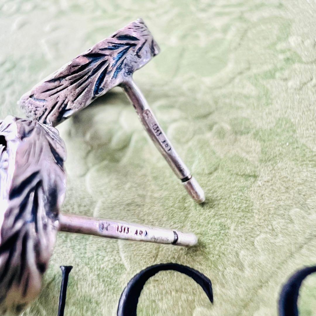 GUCCI　グッチ　ピアス　アラベスク　燻　インターロッキング　GGロゴ