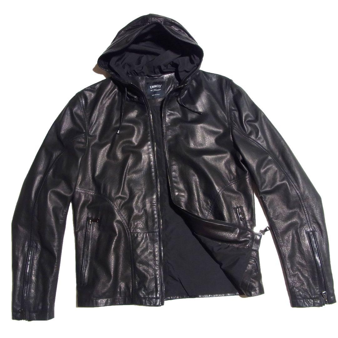 ring 別注 エンメティ ITALO イタロ ラムレザー ジャケット パーカー
