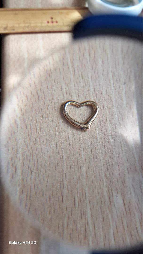 k18. ptコンビのハートペンダントトップ