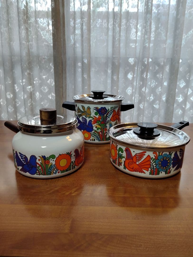 西ドイツ ビレロイ&ボッホ ASTA ホーロー両手鍋 片手鍋 3点セット