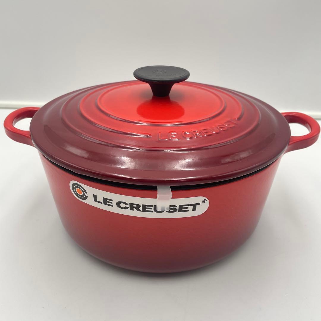 美品　LE CREUSET ココット ロンド 24cm レッド