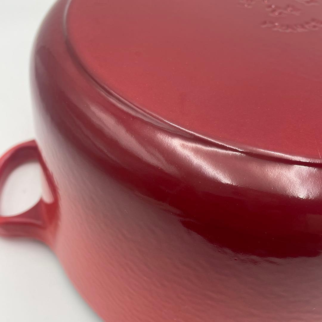 美品　LE CREUSET ココット ロンド 24cm レッド