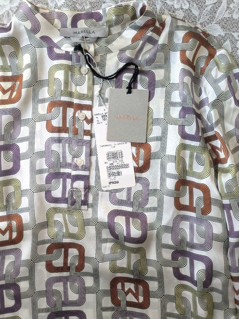 ［専用ページ]新品 MARELLA(マレーラ) 幾何学模様 シルク 長袖ブラウス