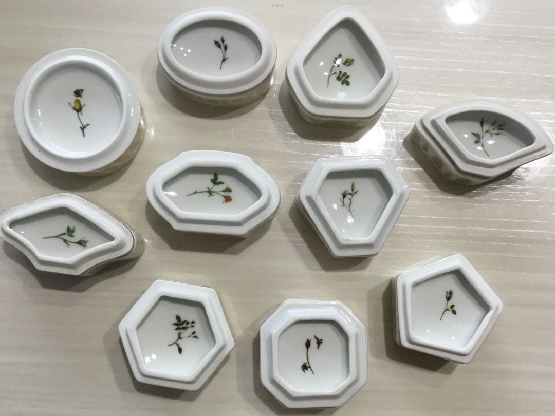 リモージュ小物入れ フランス製アンティーク皇后ジョゼフィーヌのバラ園 10点