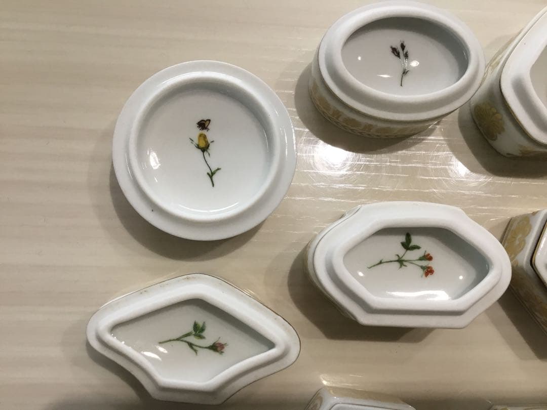 リモージュ小物入れ フランス製アンティーク皇后ジョゼフィーヌのバラ園 10点