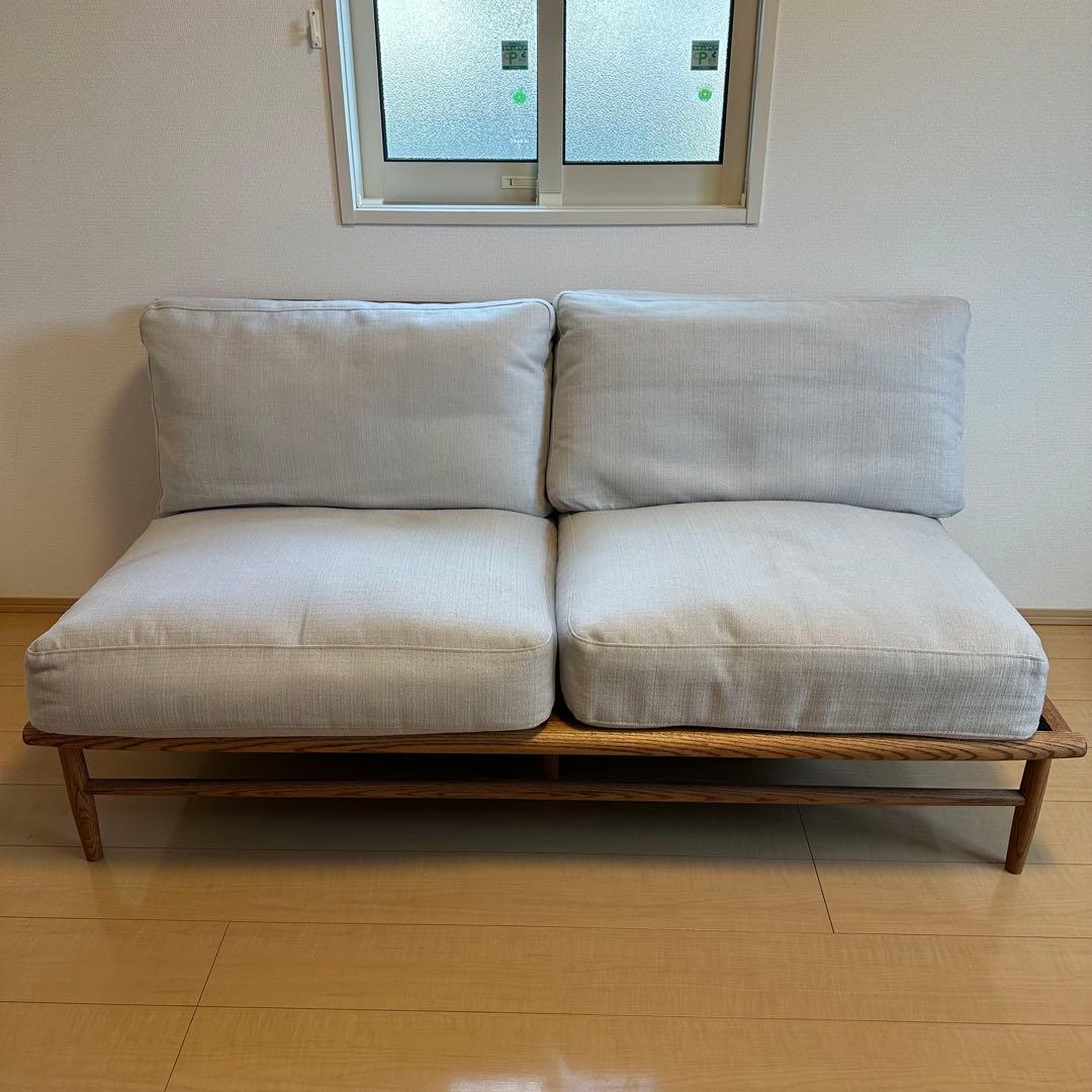 モモナチュラル　ソファ　クラウドソファ2p ライトベージュ