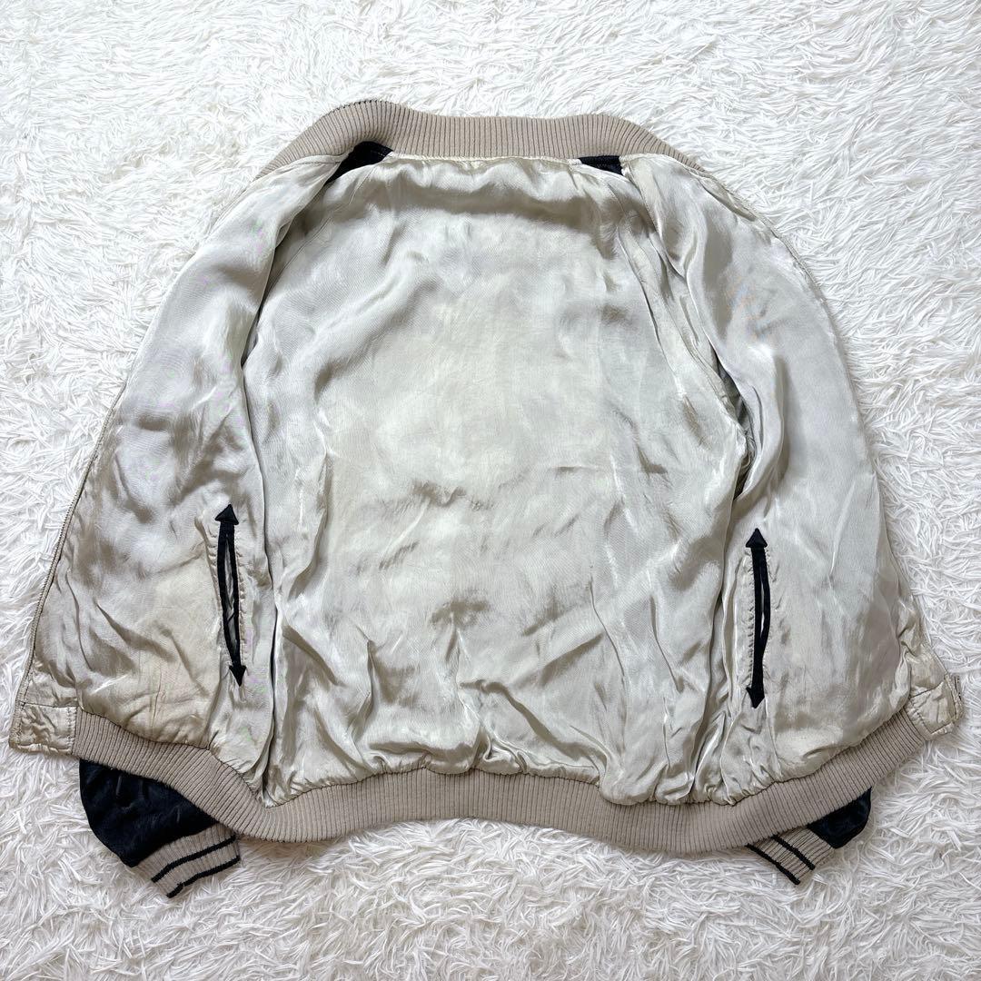 CROPPED HEADS 鶴 亀 刺繍 スカジャン リバーシブル L ブラック