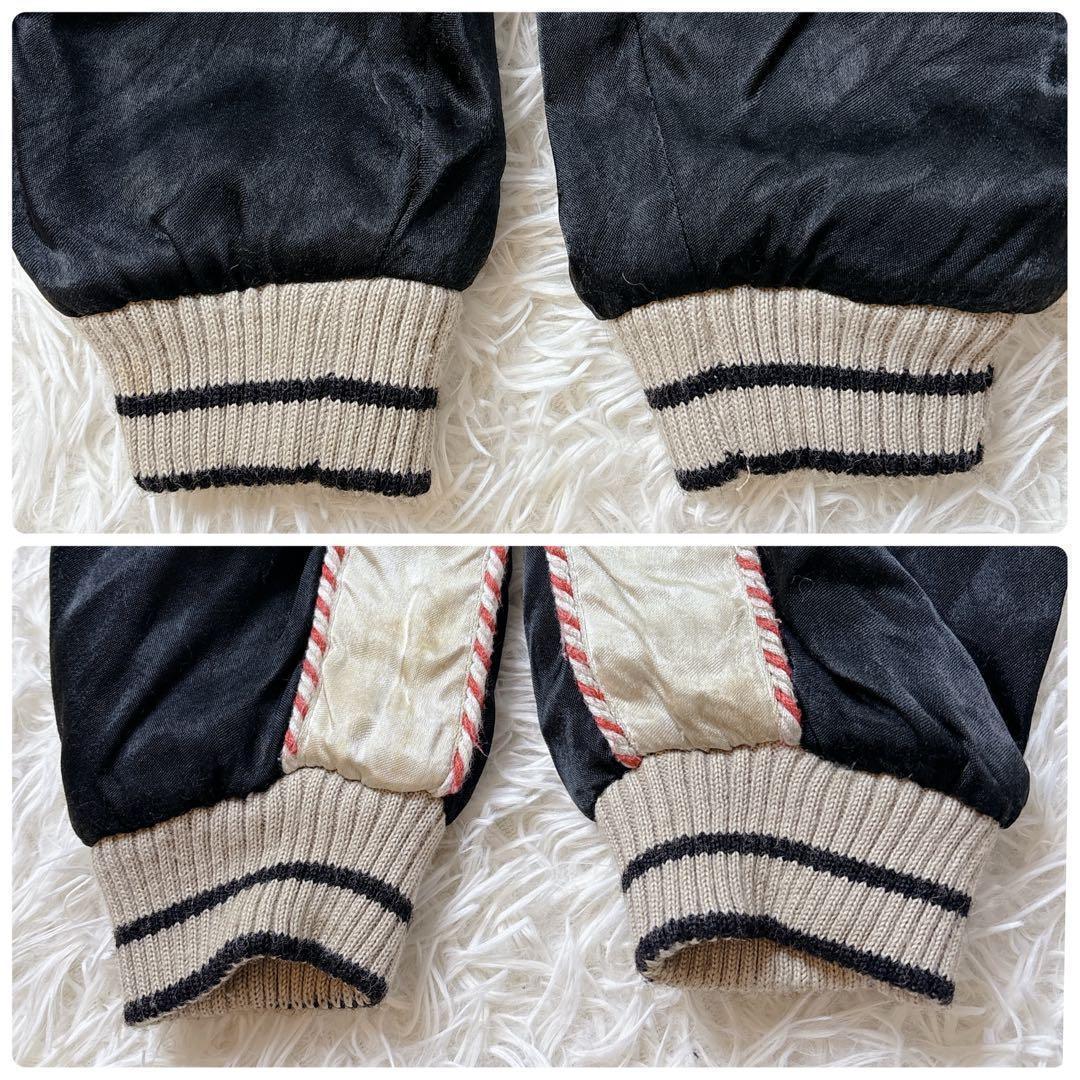 CROPPED HEADS 鶴 亀 刺繍 スカジャン リバーシブル L ブラック