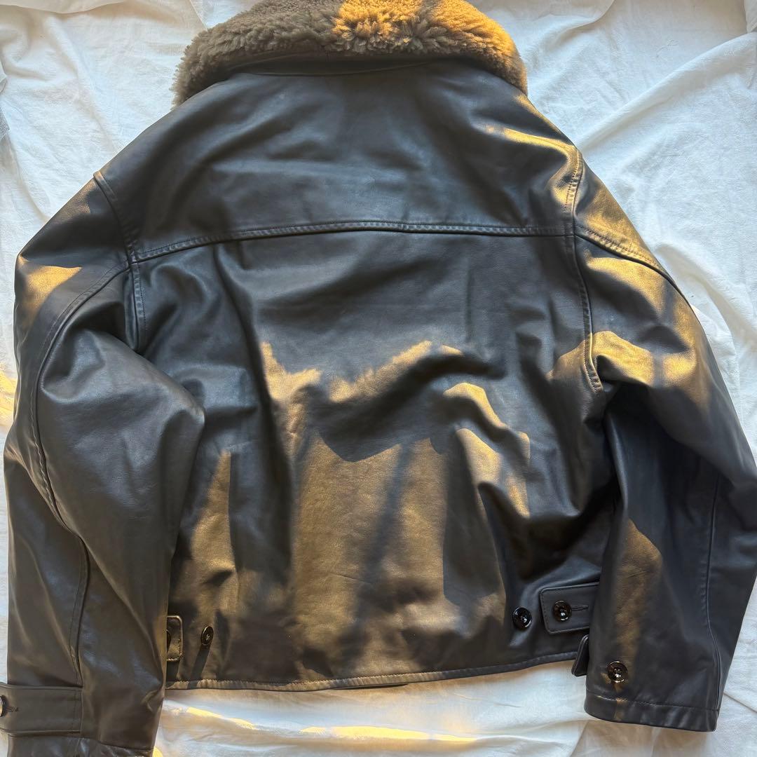 24AW LEMAIRE シアリング レザーフライトジャケット