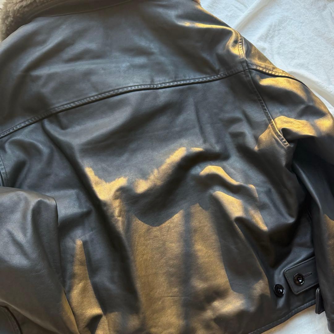 24AW LEMAIRE シアリング レザーフライトジャケット