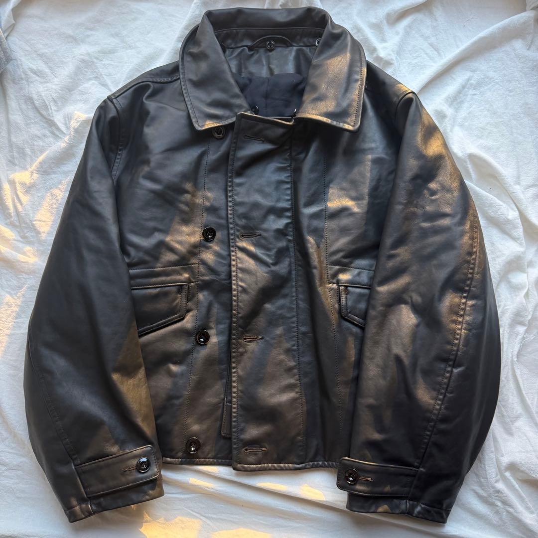 24AW LEMAIRE シアリング レザーフライトジャケット