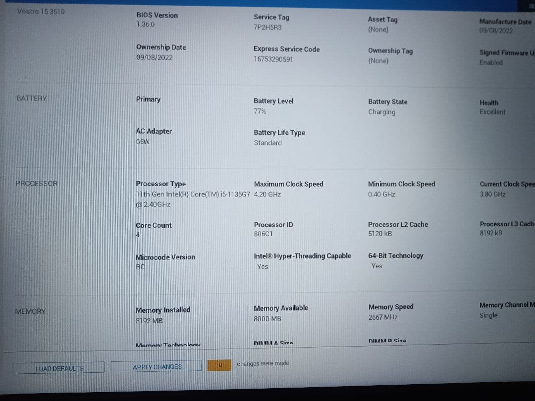 Dell Vostro 15 3510 i5 11世代　ジャンク