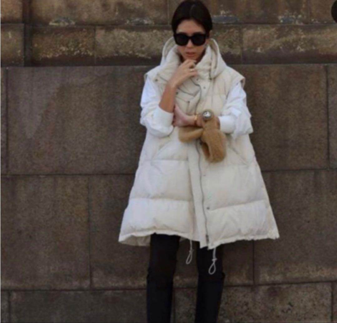 machatt（マチャット）2wayダウンコートハーフジップ（アイボリー）