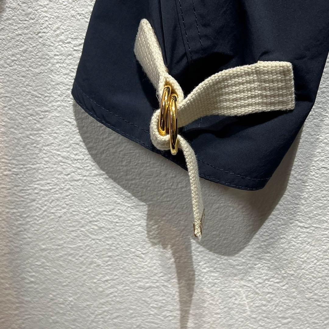 希少 マルニ 上質 コットン混フード付コート ジップ ポリエステル レーヨン