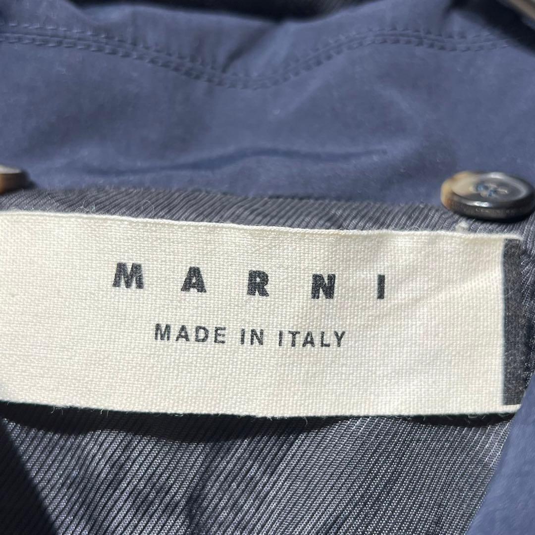 希少 マルニ 上質 コットン混フード付コート ジップ ポリエステル レーヨン