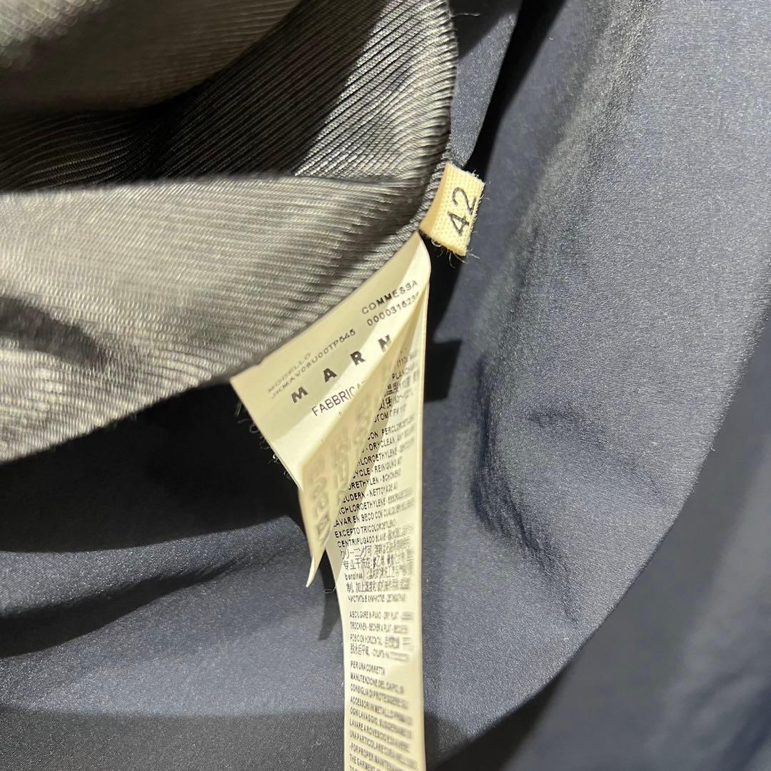 希少 マルニ 上質 コットン混フード付コート ジップ ポリエステル レーヨン