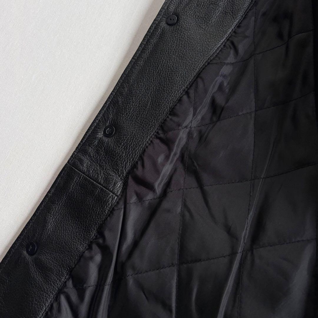 ジャケット・アウター 90s EURO label cow leather car coat BLK