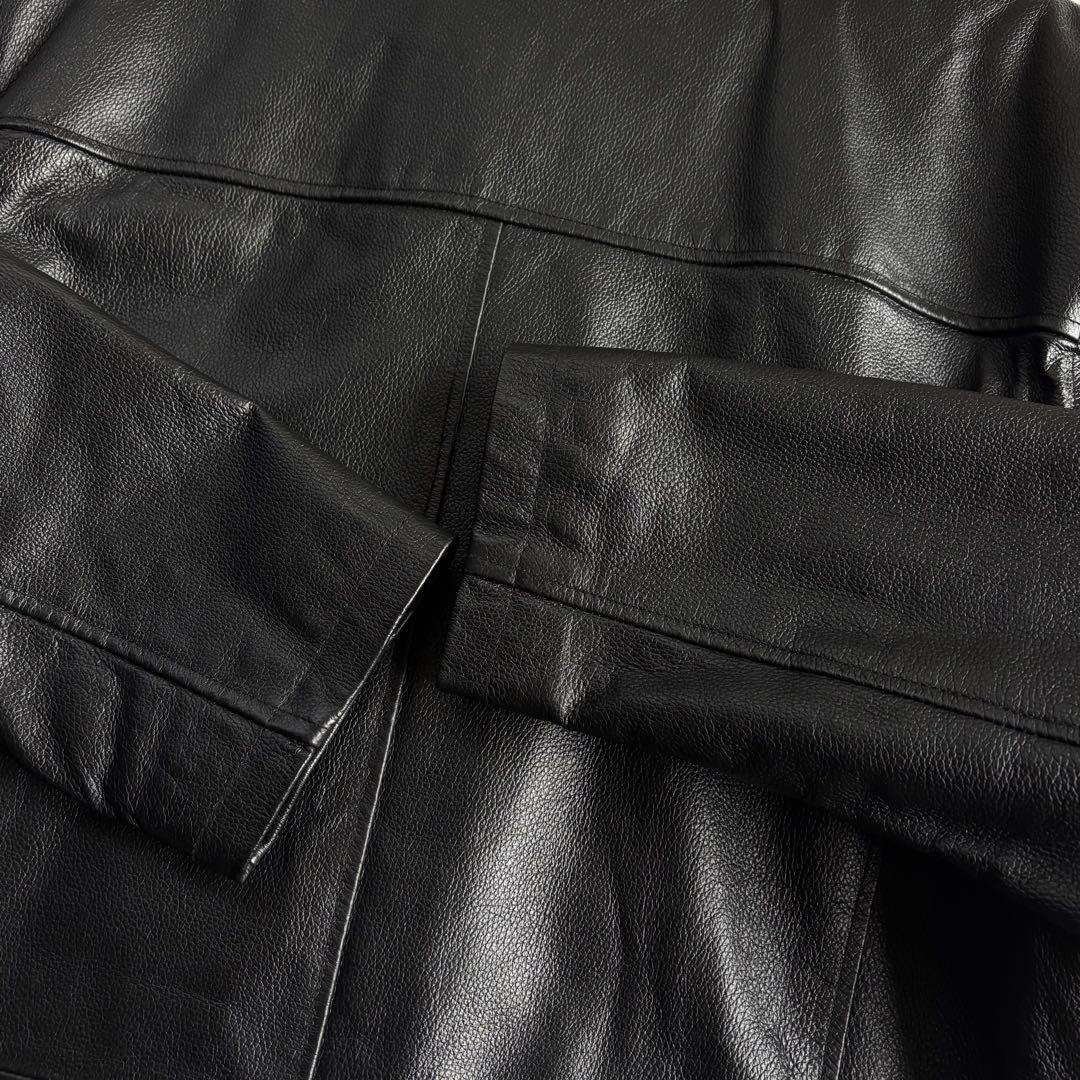 ジャケット・アウター 90s EURO label cow leather car coat BLK