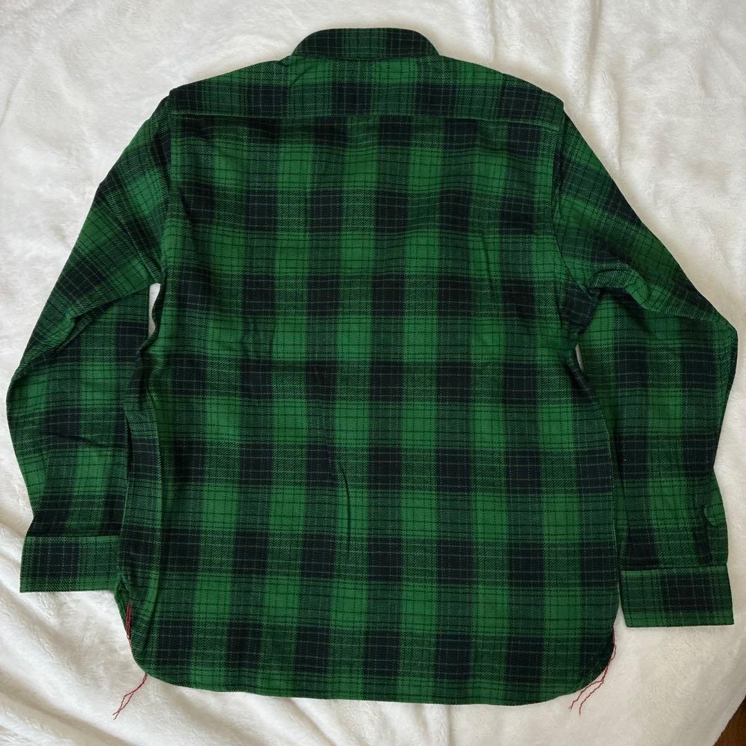 SUGAR CANE シュガーケーンチェックネルシャツ緑黒XL