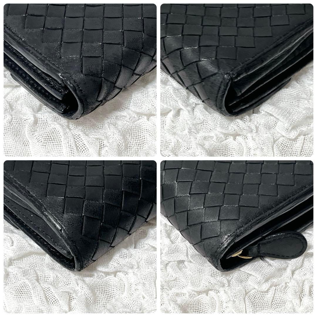 良品✨ボッテガヴェネタ 長財布 イントレチャート コンチネンタル 黒　二つ折り