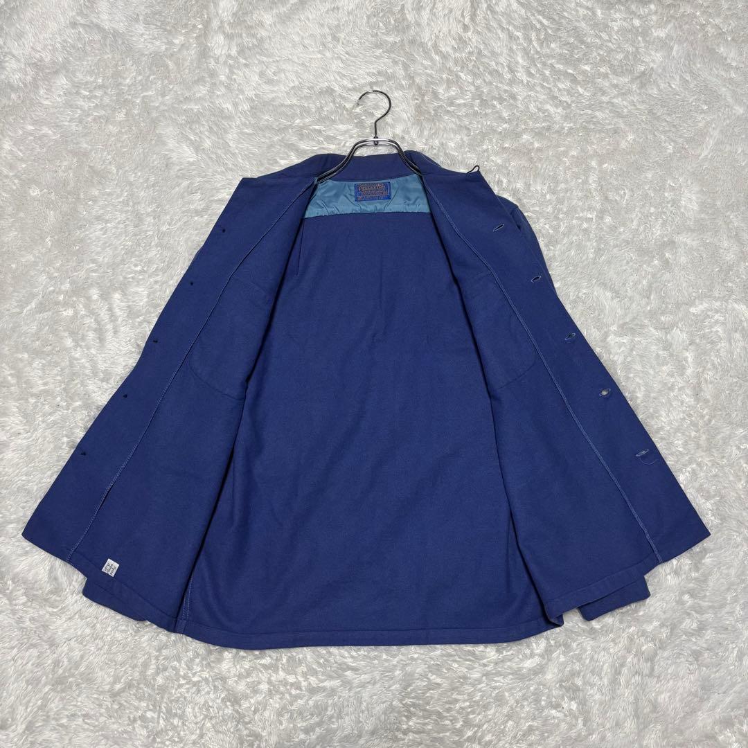 希少 70s ペンドルトン USA製 ボードシャツ 単色 無地 開襟 ネイビー