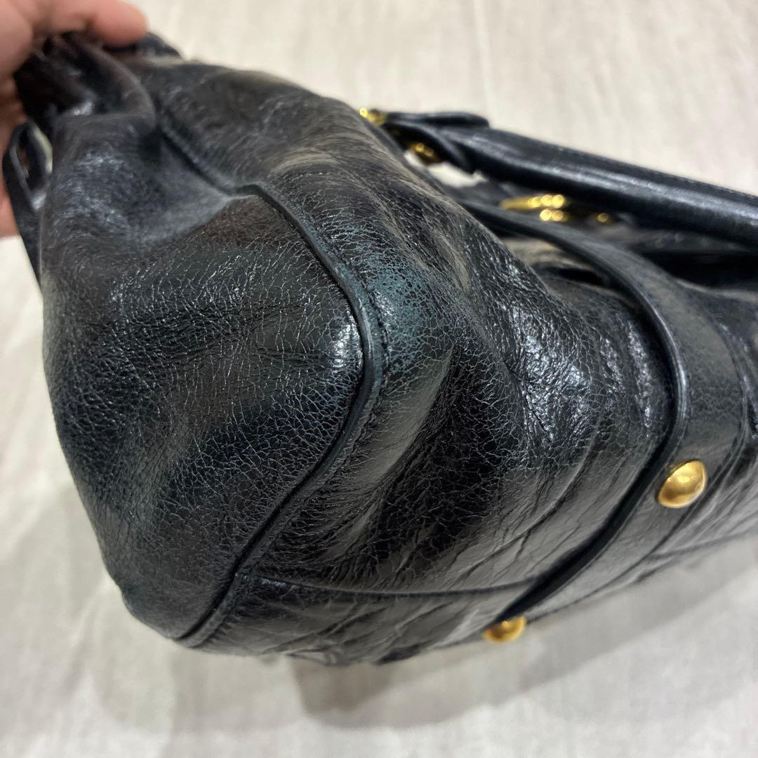 MIU MIU ブラックレザー ハンドバッグ