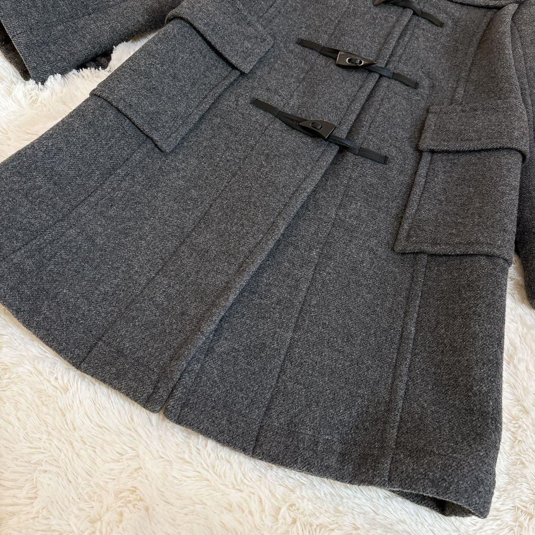 極美品☆バーバリーブルーレーベル ノバチェック ダッフルコート グレー 36
