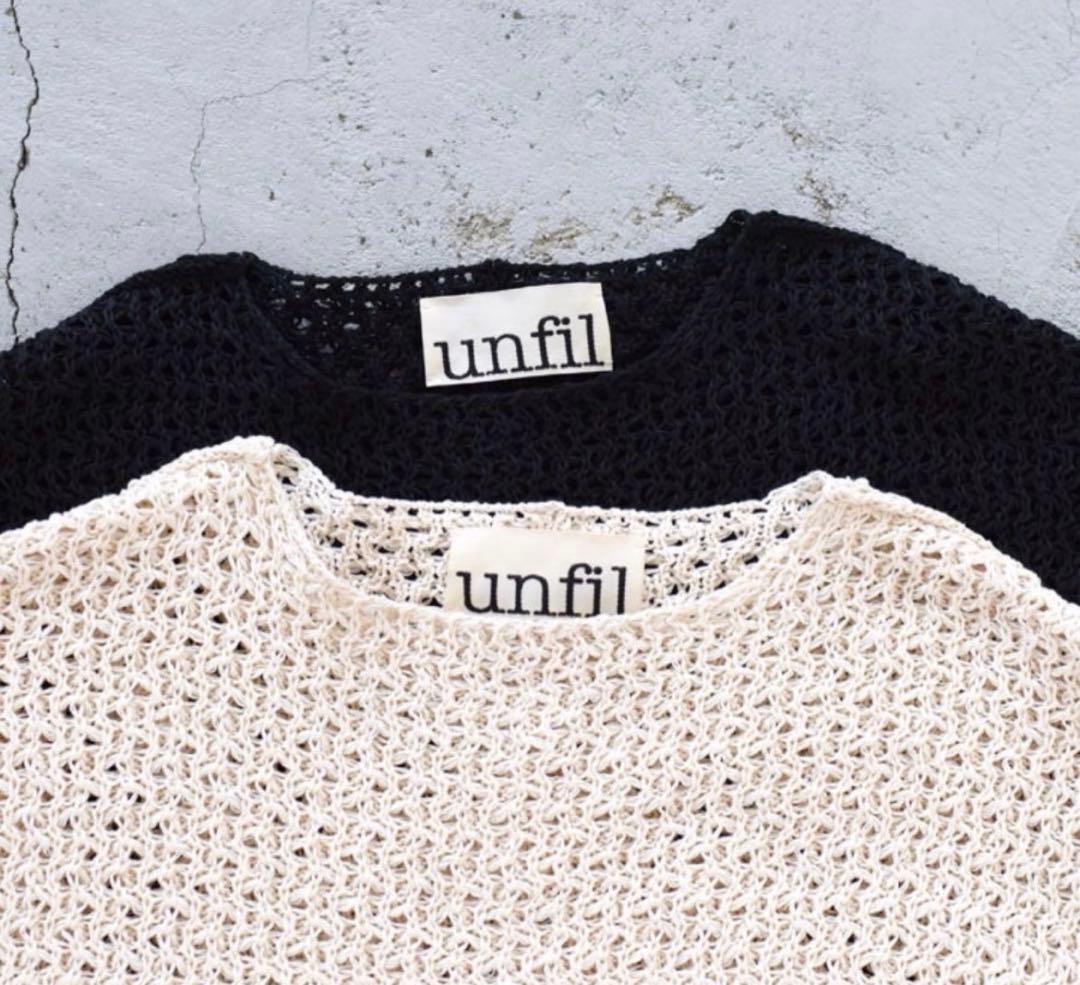 【unfil】ダブルハニカムメッシュセーター