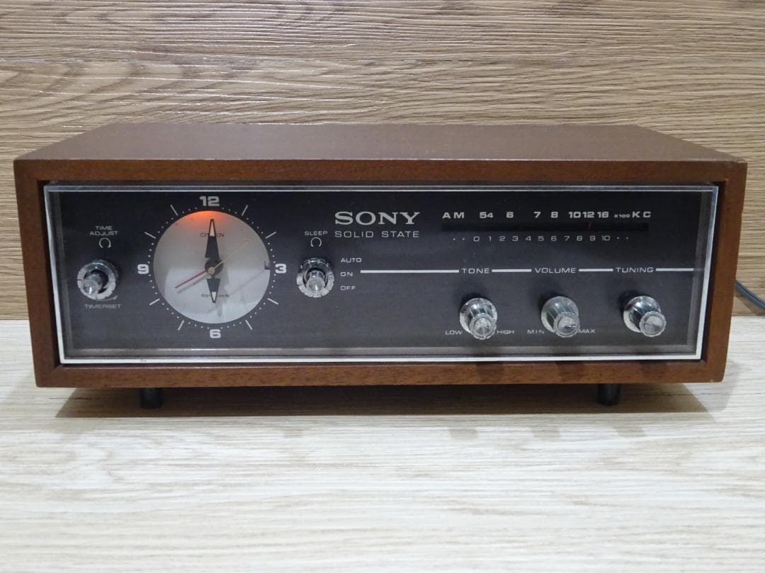 昭和レトロ SONY クロックラジオ 8RC-49 西日本仕様 時計 クラシック