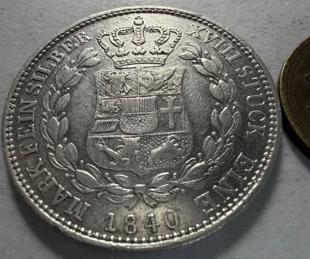 R*a様 1840年ドイツ　メクレンブルク 2/3ターラー銀貨　パウル大公