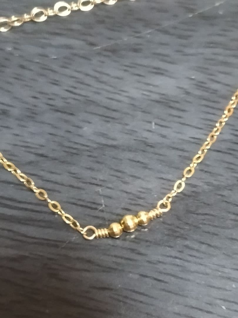 K14ハートチャーム付きアンクレットとブレスレット