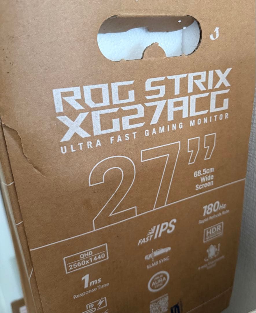 ROG STRIX XG27ACG-W27インチ ゲーミングモニター 2k180
