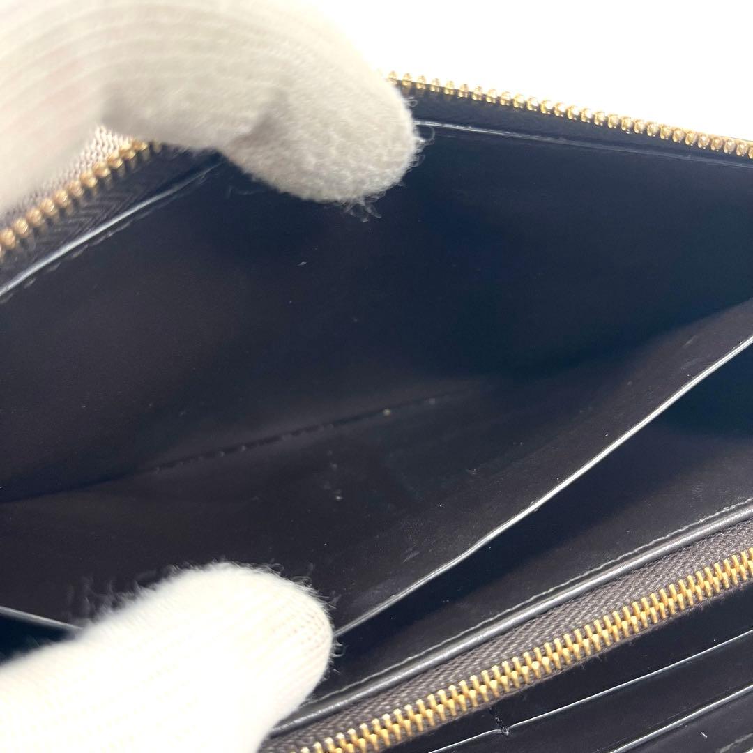 ボッテガヴェネタ　長財布　カセット　ラウンドファスナー　本革　ダークブラウン