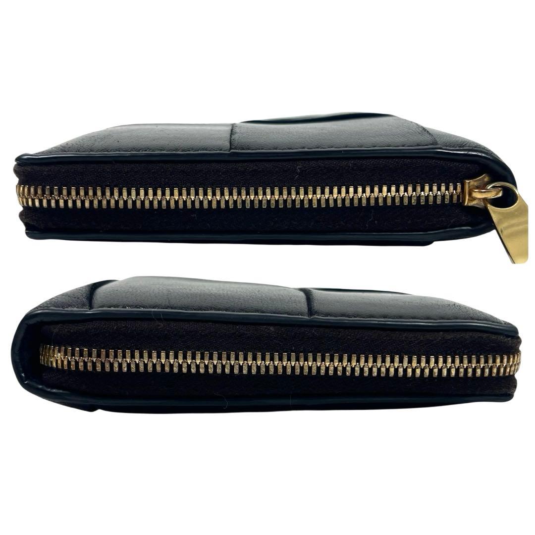 ボッテガヴェネタ　長財布　カセット　ラウンドファスナー　本革　ダークブラウン