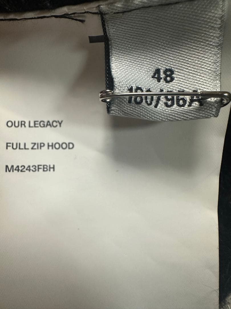 トップス OUR LEGACY FULL ZIPHOODBlack Hairy Wool