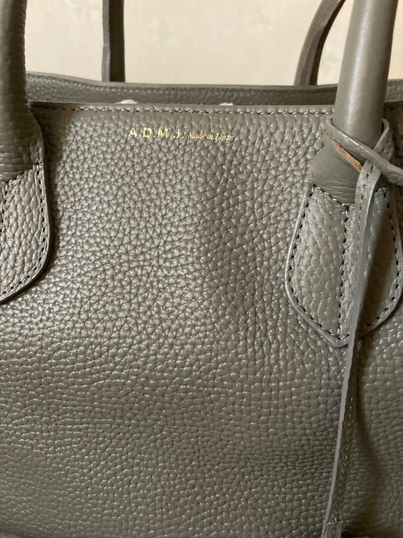 ADMJ グレー レザー バッグ