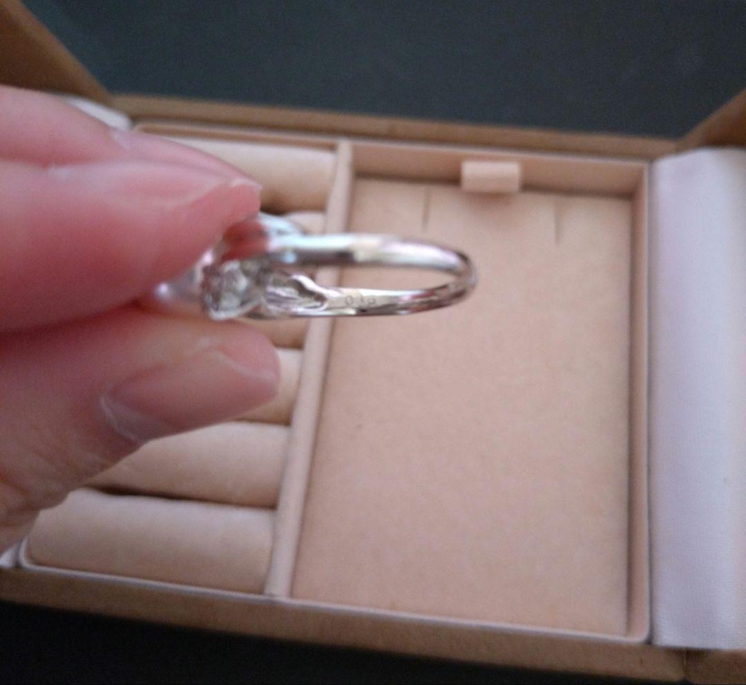 Pt900 ダイヤ0.16ct ＆ パールリング 約11号