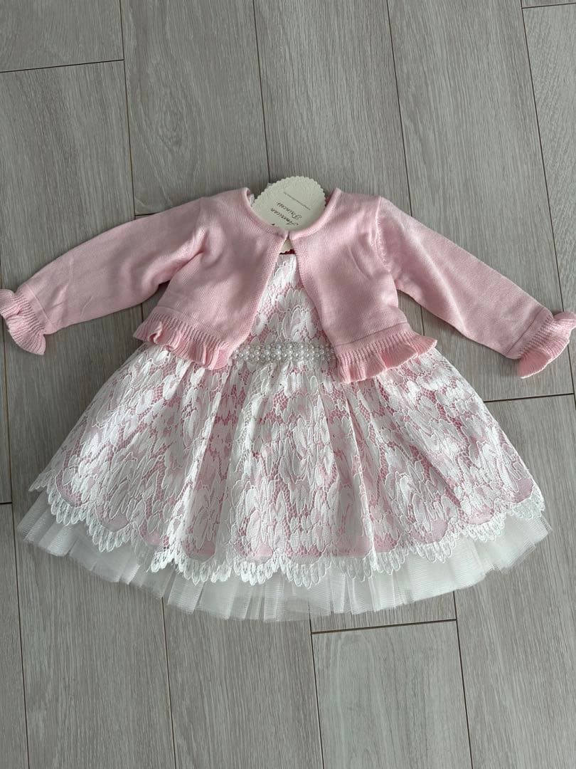 アメリカ購入ベビー新品ドレス24ヶ月レース80シャーリーテンプル結婚式バレリーナ