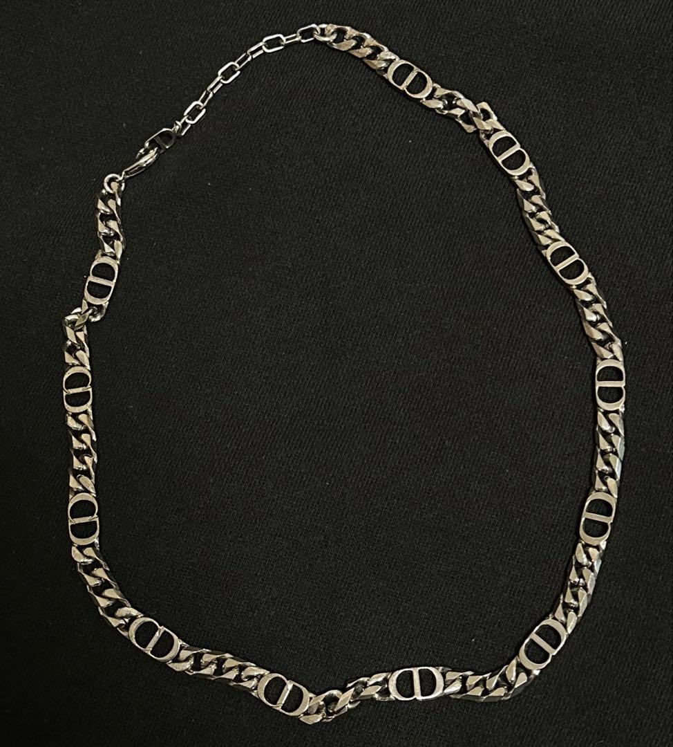 正規品 Christian Dior チェーンリンクネックレス シルバー