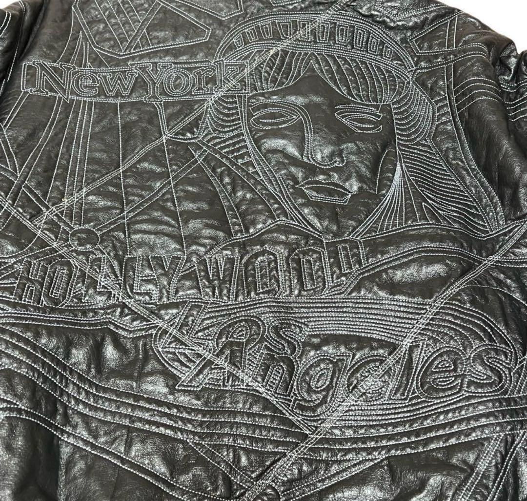 MAX USA 自由の女神　レザージャケット　ブラック　pelle pelle