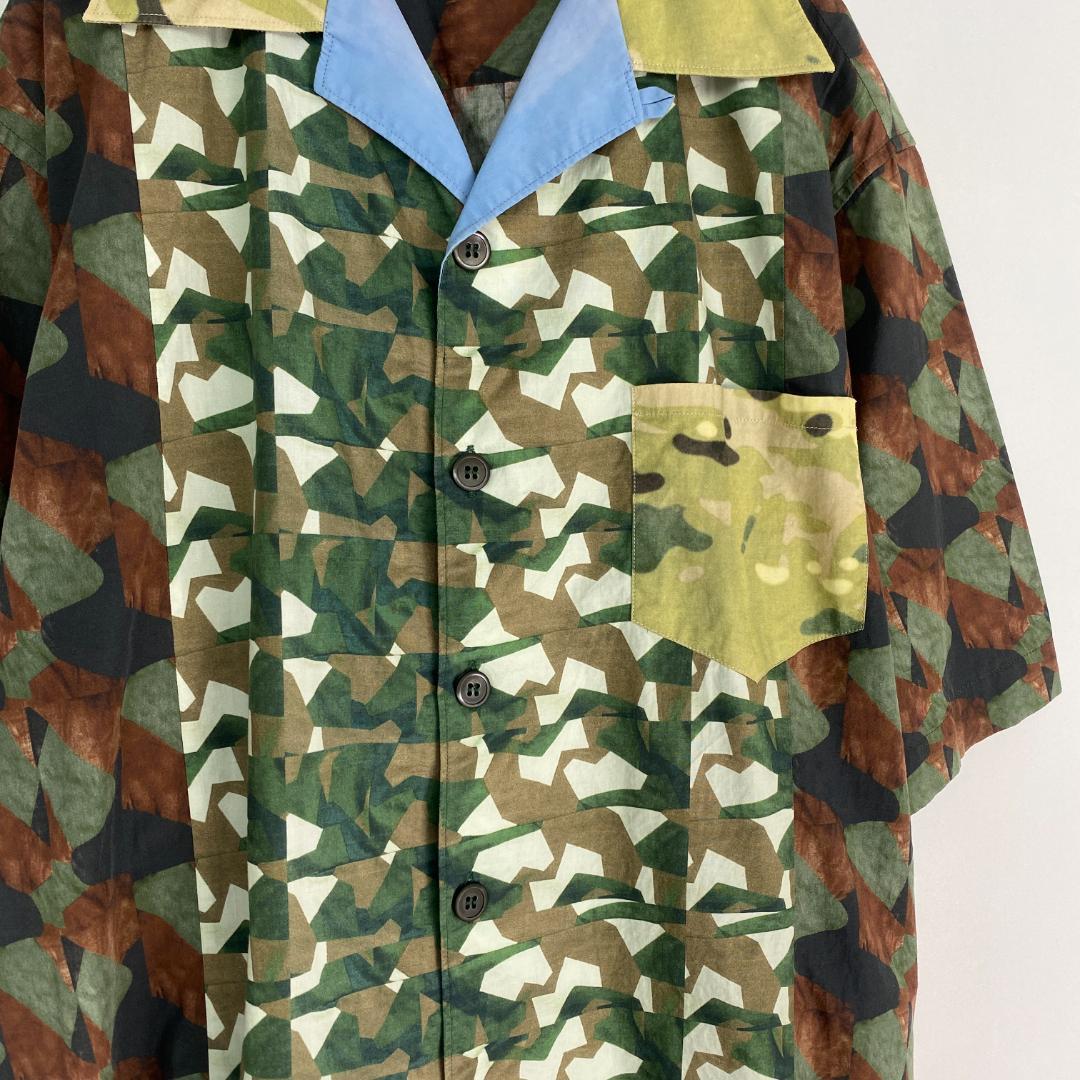 美品　プラダ　半袖シャツ　アーカイブ オープンカラー 希少 PRADA 総柄