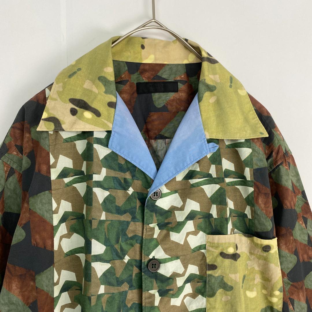 美品　プラダ　半袖シャツ　アーカイブ オープンカラー 希少 PRADA 総柄