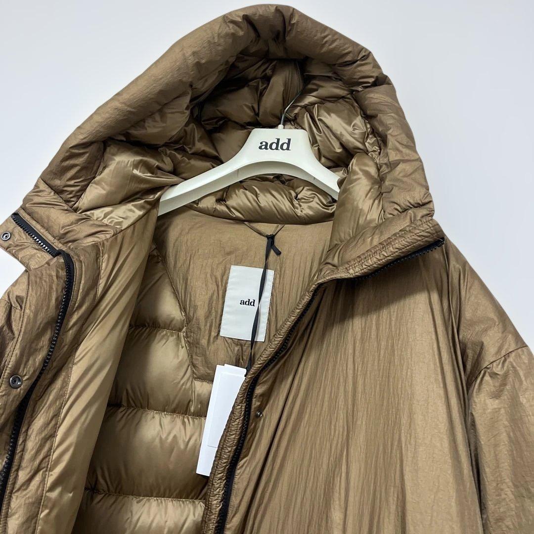 新品エーディーディーadd ブラウン ロングダウンコート大きいサイズヘルノ好きも