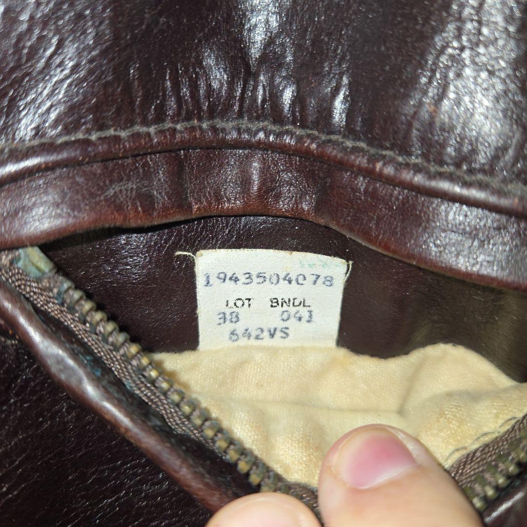 Schott ショット 642VS サイズ38 茶色 シングルライダース 襟あり