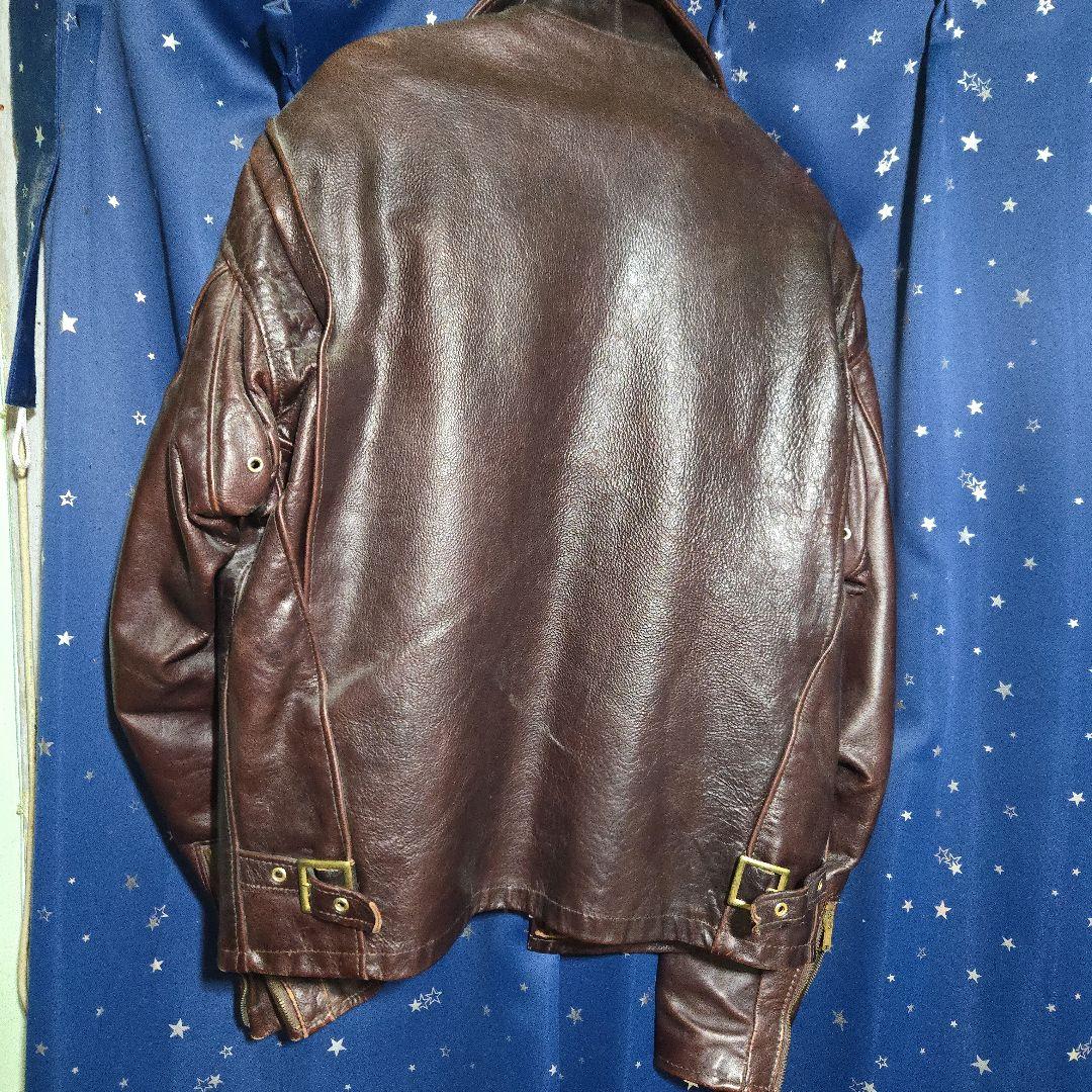 Schott ショット 642VS サイズ38 茶色 シングルライダース 襟あり