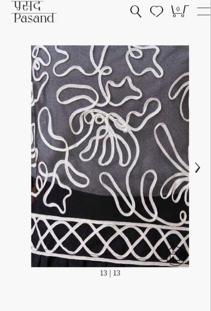 Sara mallika ブラック刺繍キャミソール　未使用