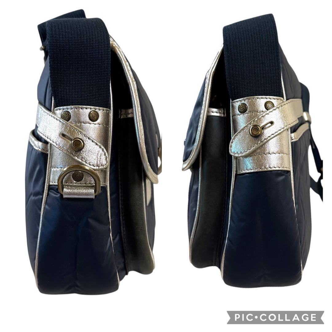 未使用級　レア濃紺　ハンティングワールド　メッセンジャーバッグ　バチュークロス